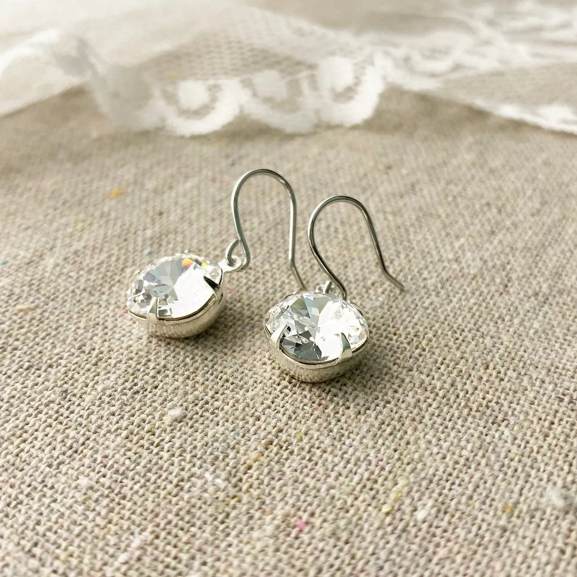 Medium Cushion Dangling Earrings