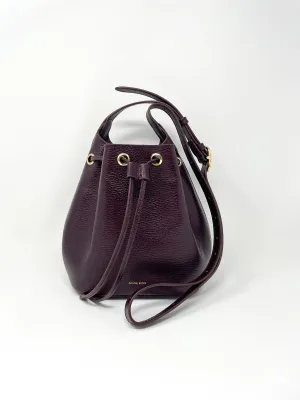 Mini Alana Bucket Bag in Burgundy Pebbled