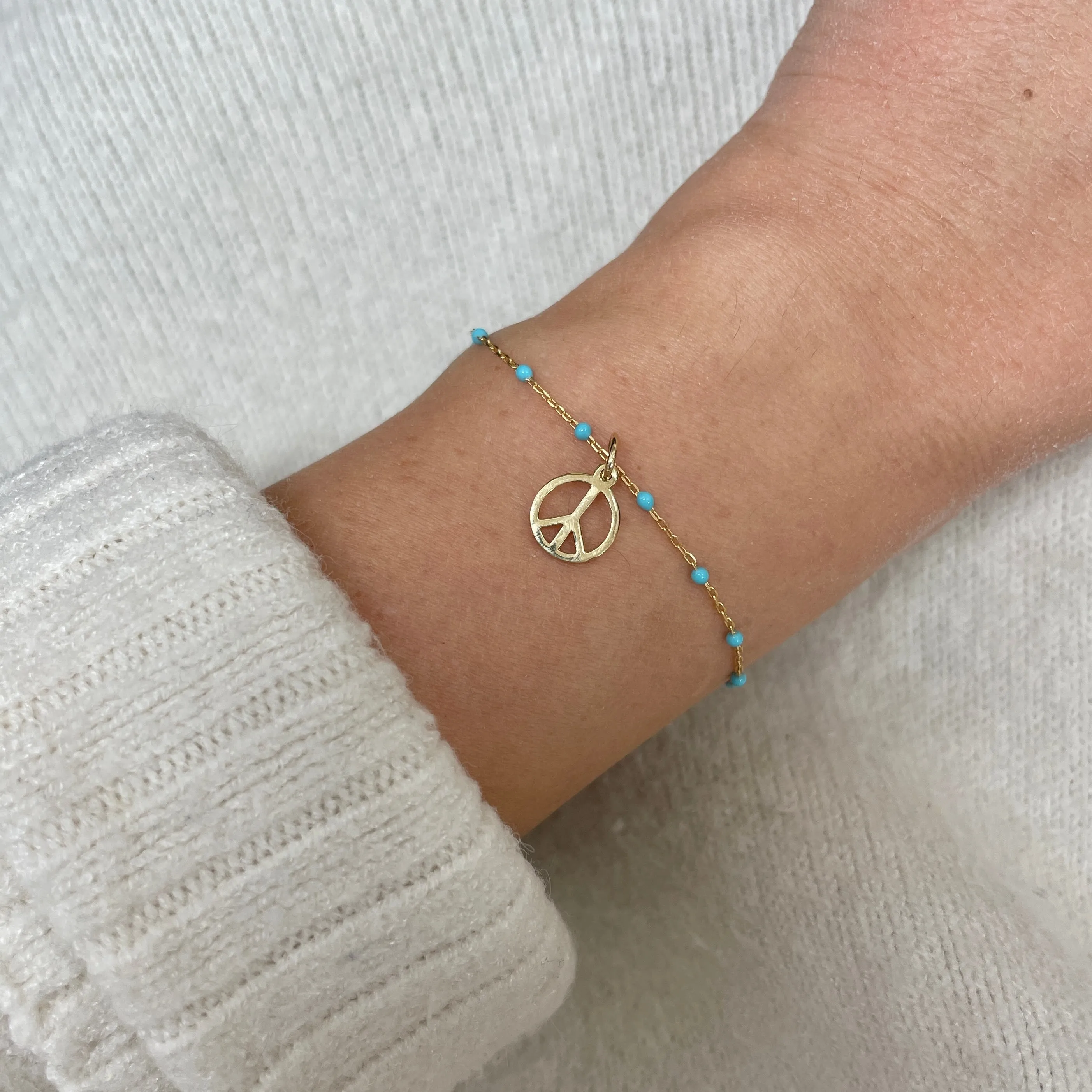 Mini Gold Peace Charm