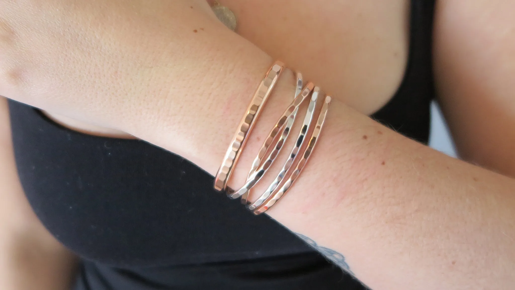 MIXED SET 7 (2 Thin Silver, 2 Thin Rose Gold, 1 Thick Rose Gold)