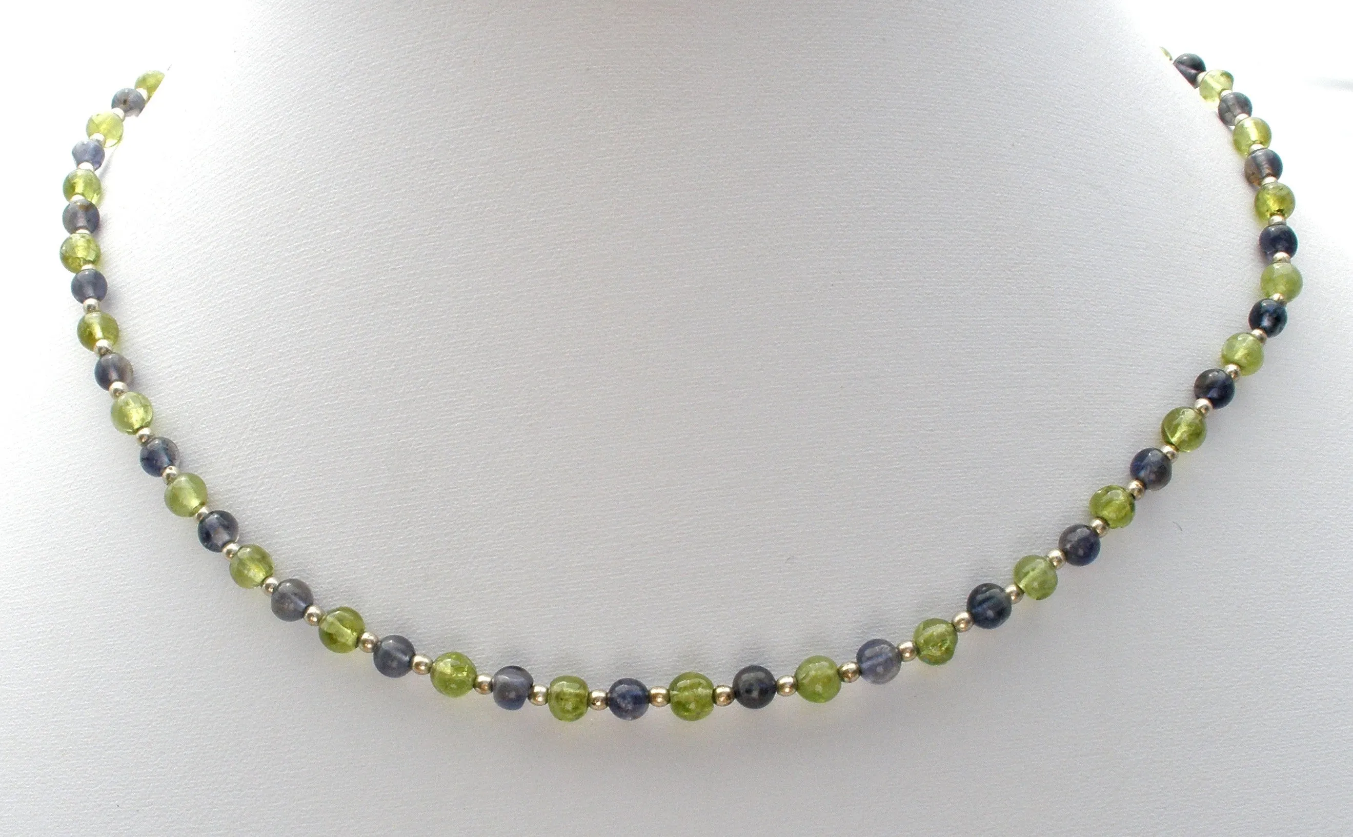 Peridot and Amethyst Bead Necklace 925 Baroni Designs