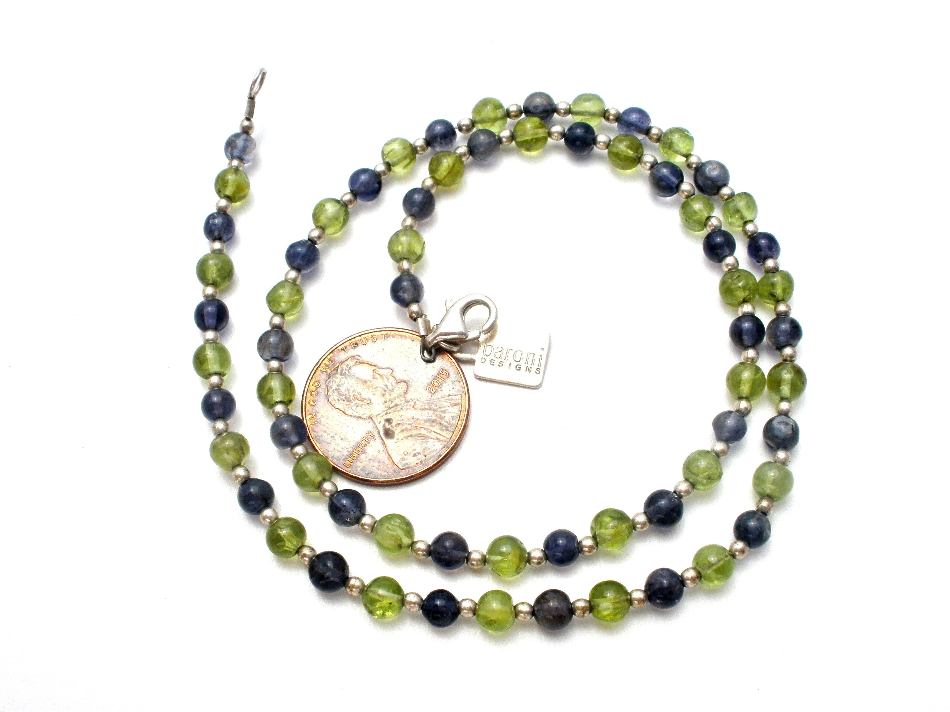 Peridot and Amethyst Bead Necklace 925 Baroni Designs