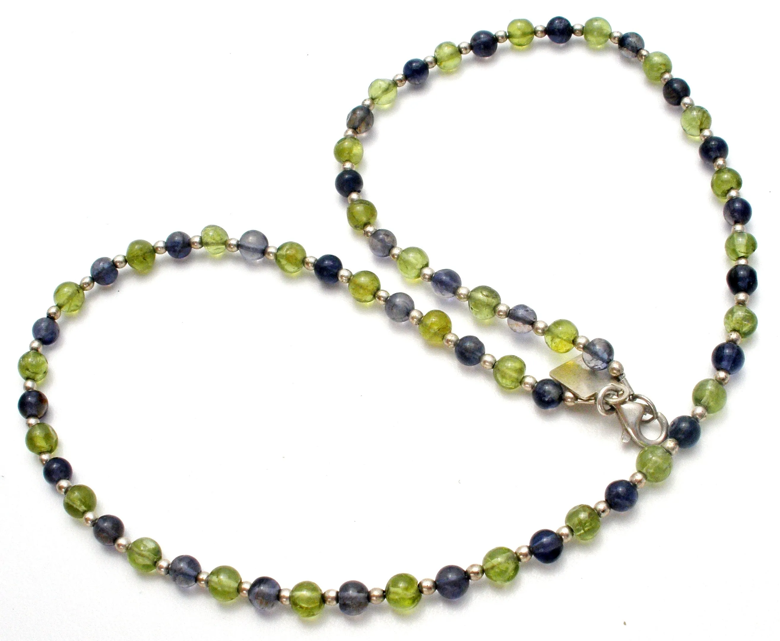 Peridot and Amethyst Bead Necklace 925 Baroni Designs