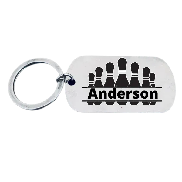 Personalized Bowling Name Keychain