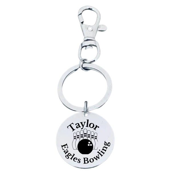 Personalized Bowling Zipperpull Keychain