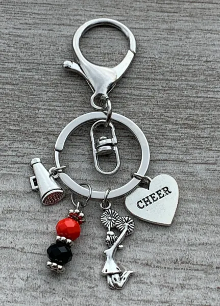 Personalized Cheer Zipper Pull- Beaded Charms