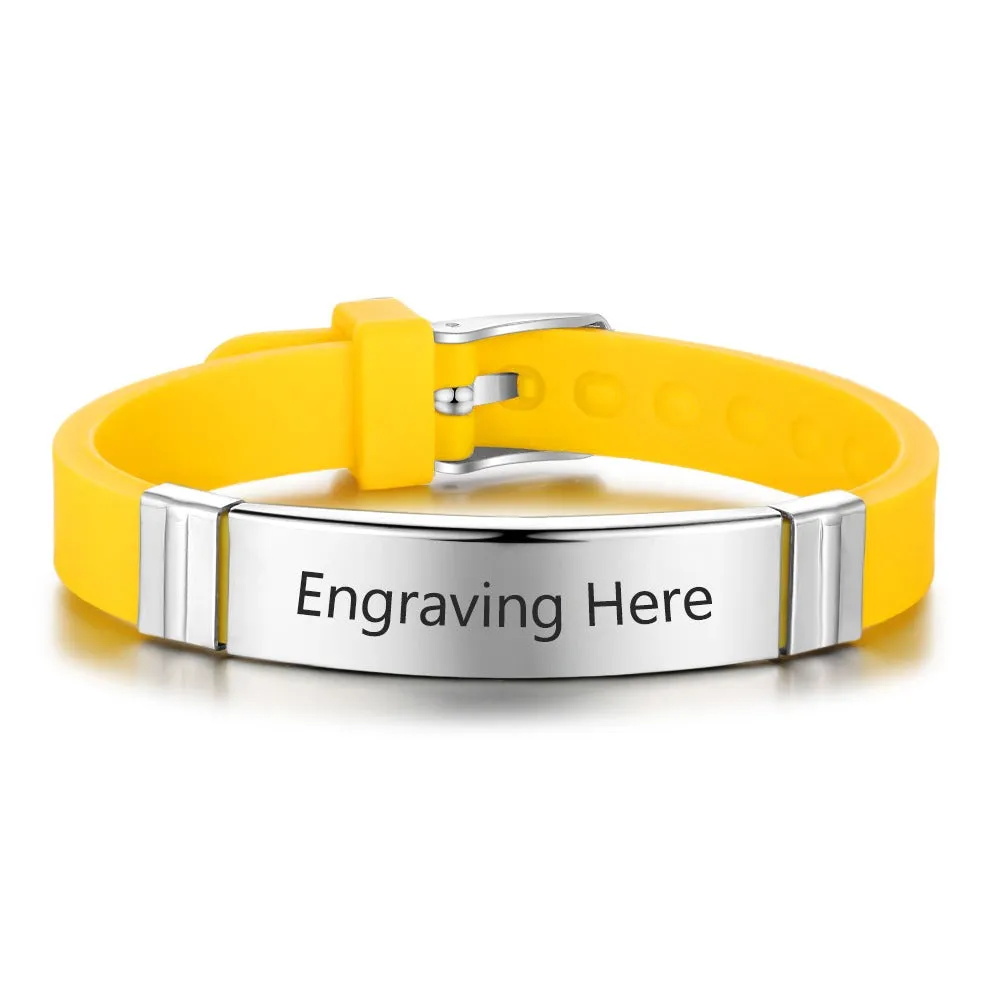 Personalized Engrave Name Rubber Bracelet