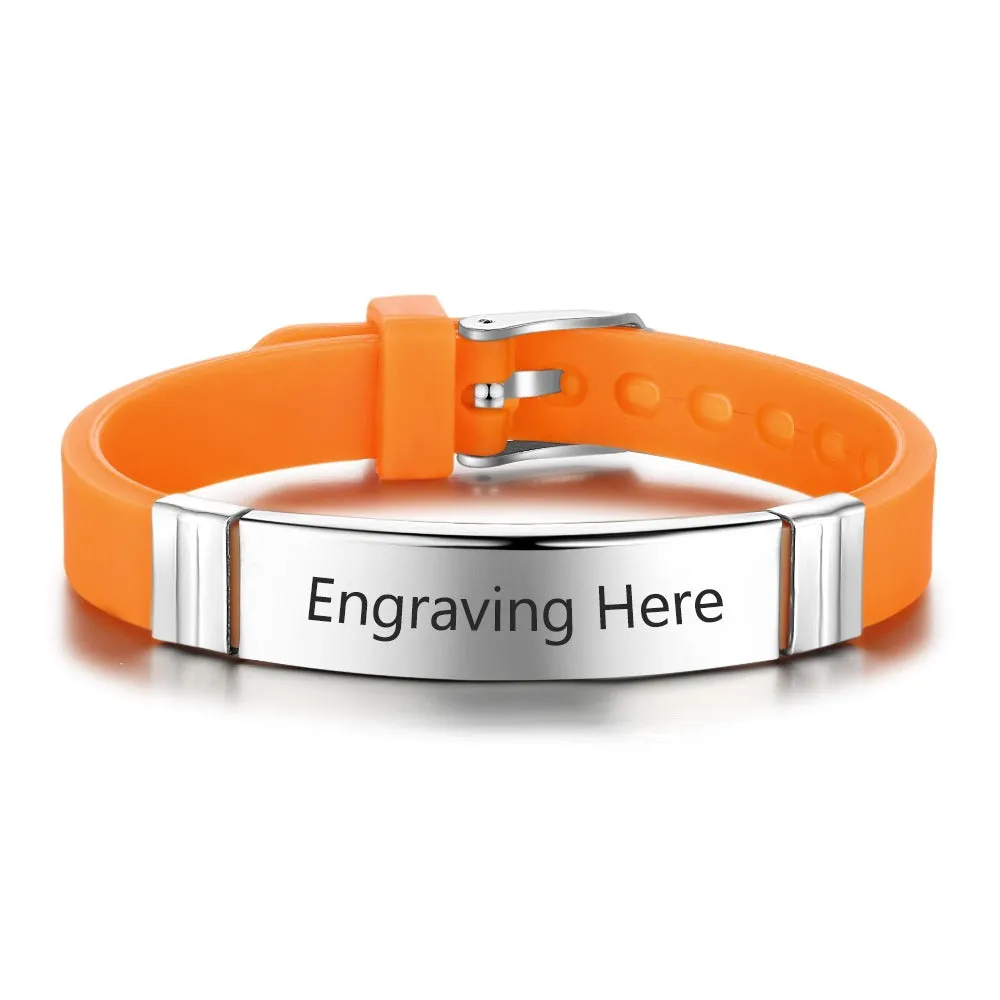 Personalized Engrave Name Rubber Bracelet