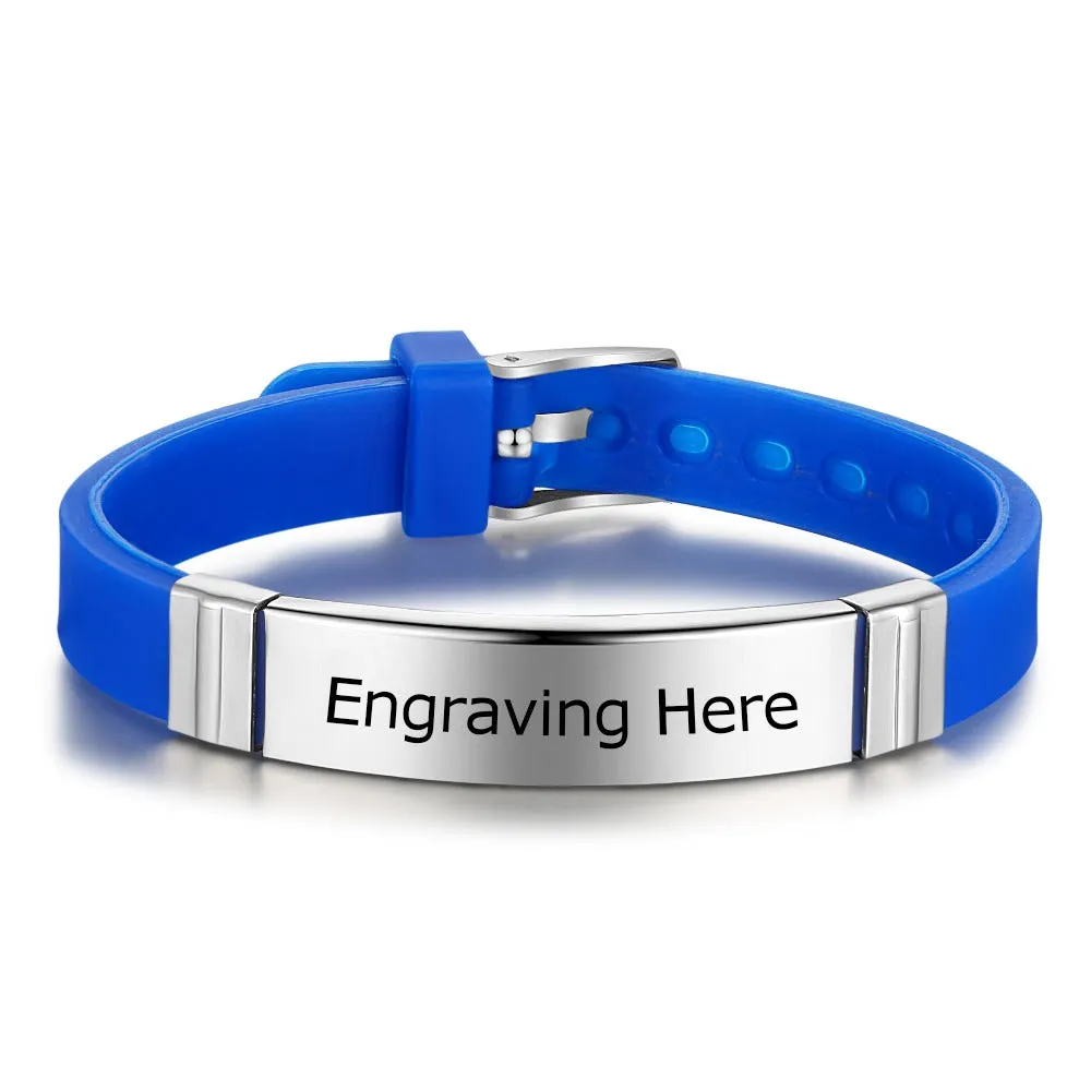 Personalized Engrave Name Rubber Bracelet