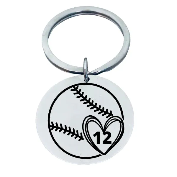 Personalized Engraved Baseball Keychain - Pick Style