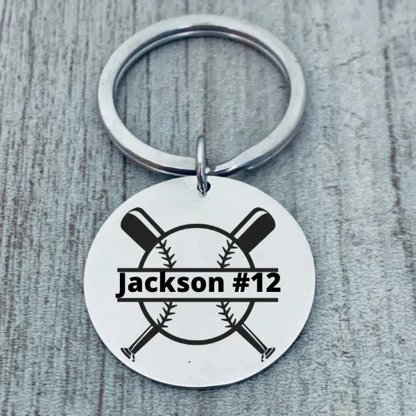 Personalized Engraved Baseball Keychain - Pick Style