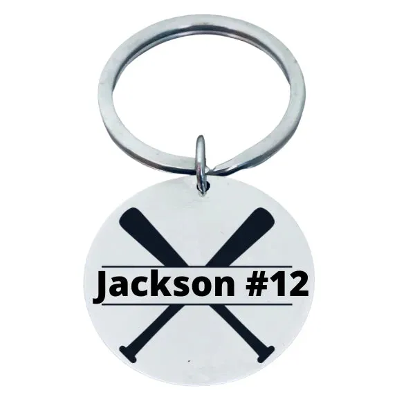 Personalized Engraved Baseball Keychain - Pick Style