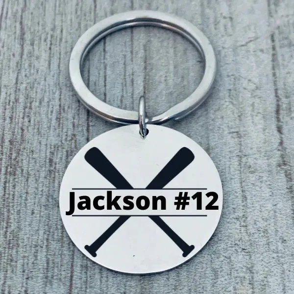 Personalized Engraved Baseball Keychain - Pick Style