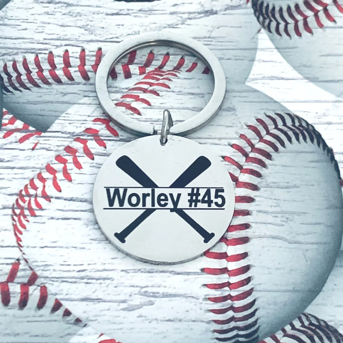 Personalized Engraved Baseball Keychain - Pick Style