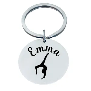 Personalized Engraved Gymnastics Keychain - Pick Style