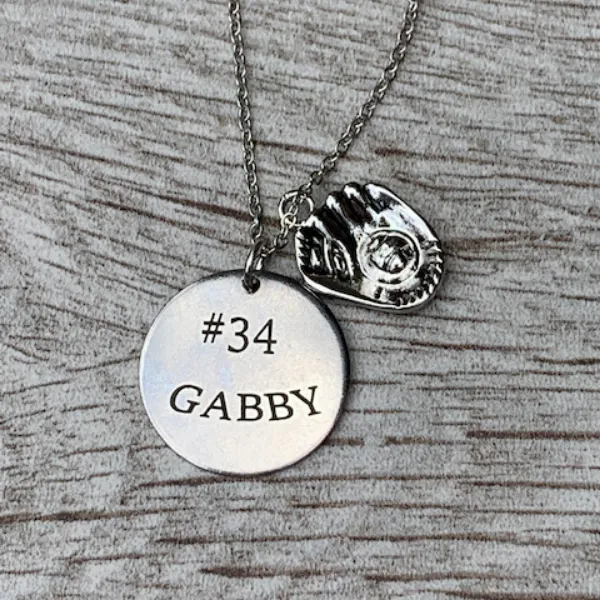 Personalized Engraved Softball Necklace - Pick Charm