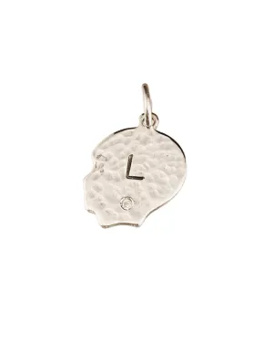 Personalized Sterling Silver Hammered Boy & Diamond Charm