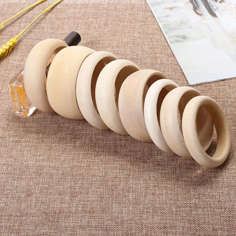 Pre Order:  6 Pieces Blank Wood DIY Painting Bangle Bracelets