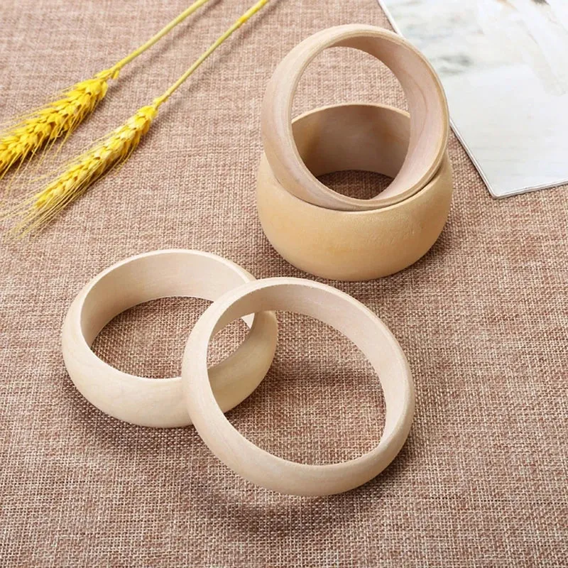 Pre Order:  6 Pieces Blank Wood DIY Painting Bangle Bracelets