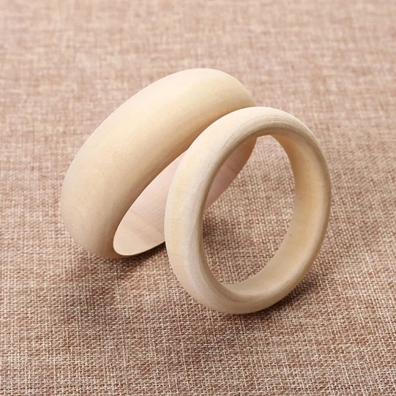 Pre Order:  6 Pieces Blank Wood DIY Painting Bangle Bracelets