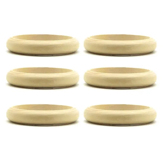 Pre Order:  6 Pieces Blank Wood DIY Painting Bangle Bracelets