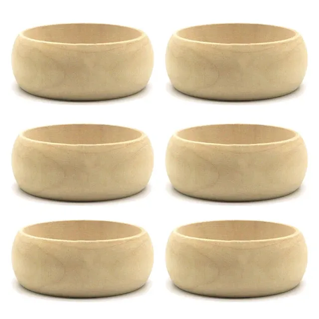 Pre Order:  6 Pieces Blank Wood DIY Painting Bangle Bracelets