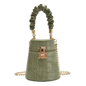 PU Leather Crossbody Bucket Bag