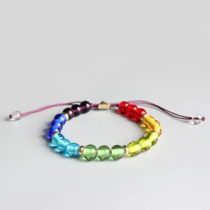 Rainbow Lamp-work 7 Chakra Healing Bracelet