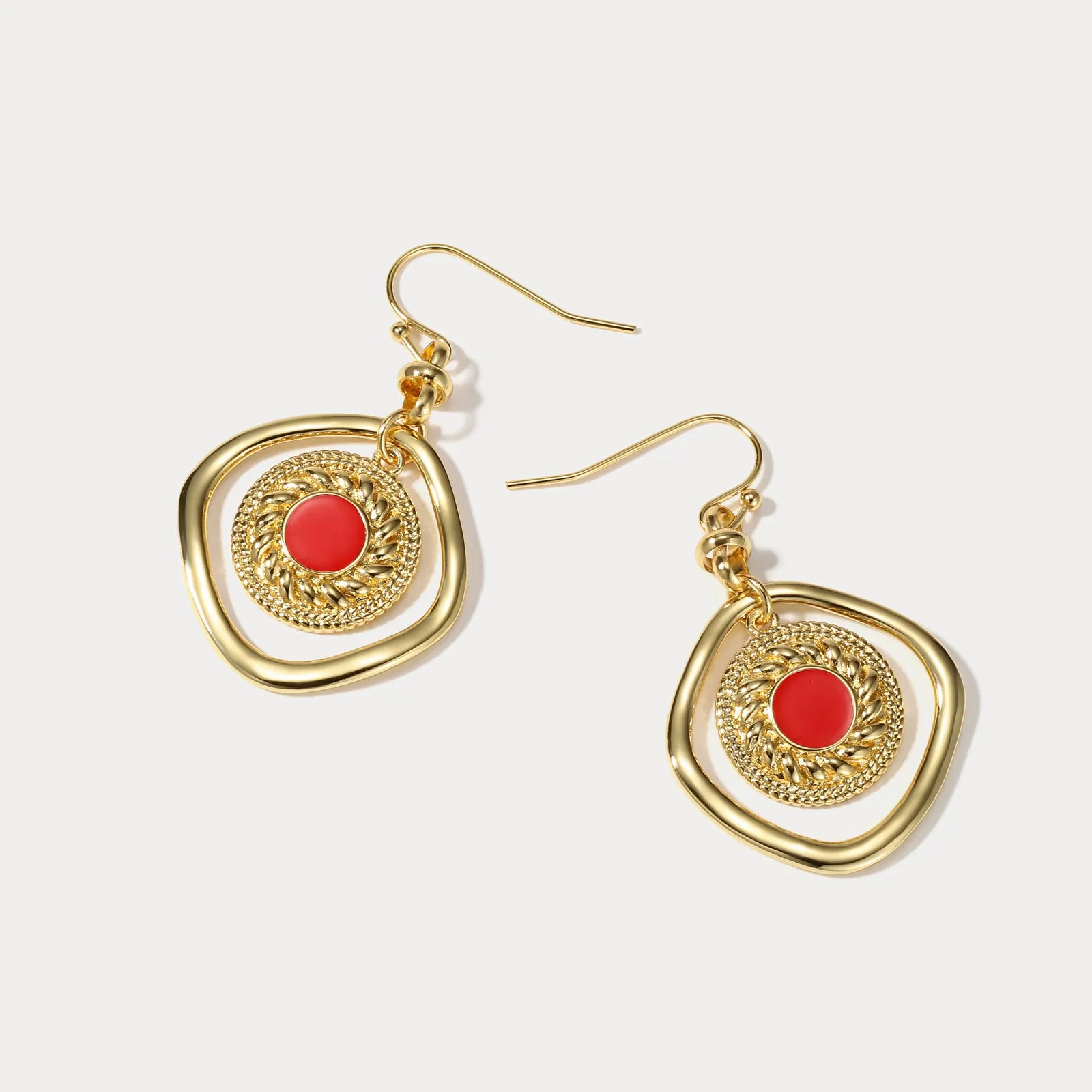 Red Hoop Earrings