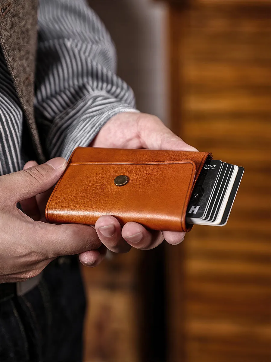 Retro Handmade Men's Leather Card Wallet