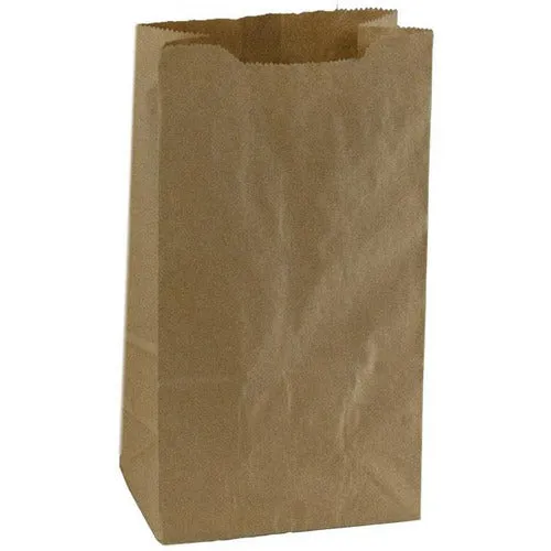 Self-Opening Style Kraft Paper Shopping Bags. - 7.00" x 4.00" x 14.00"