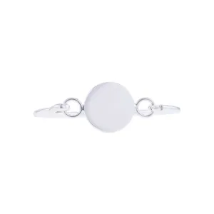 Silver Round Disc Bangle Bracelet