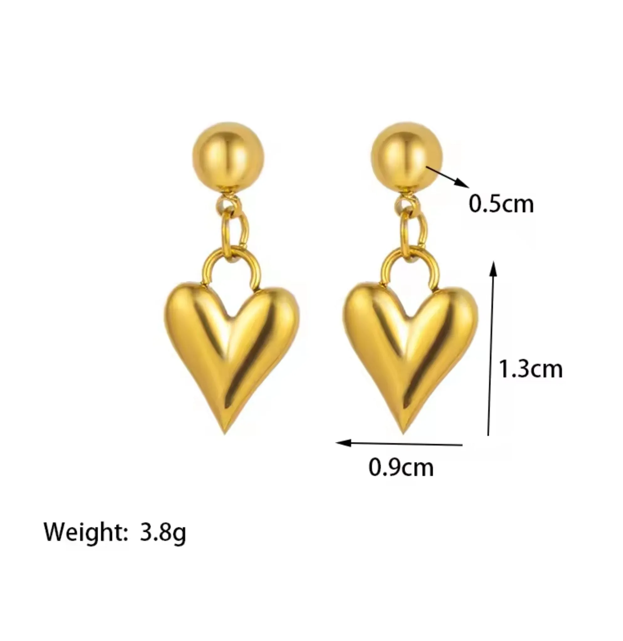 Stylish daily wear heart earrings