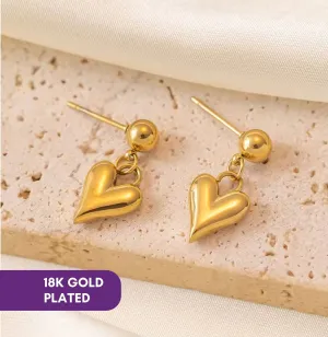 Stylish daily wear heart earrings