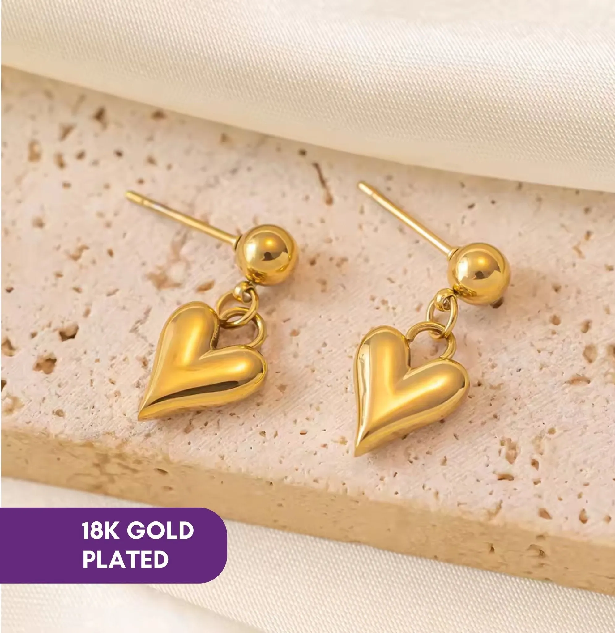 Stylish daily wear heart earrings