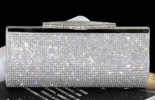 TenTop-A Factory Selling Good Quality Women Full Diamond Clutch Evening Bag Luxury Rhinestone Bling Wedding Bridal Shoulder Bags