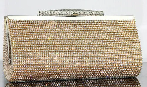 TenTop-A Factory Selling Good Quality Women Full Diamond Clutch Evening Bag Luxury Rhinestone Bling Wedding Bridal Shoulder Bags