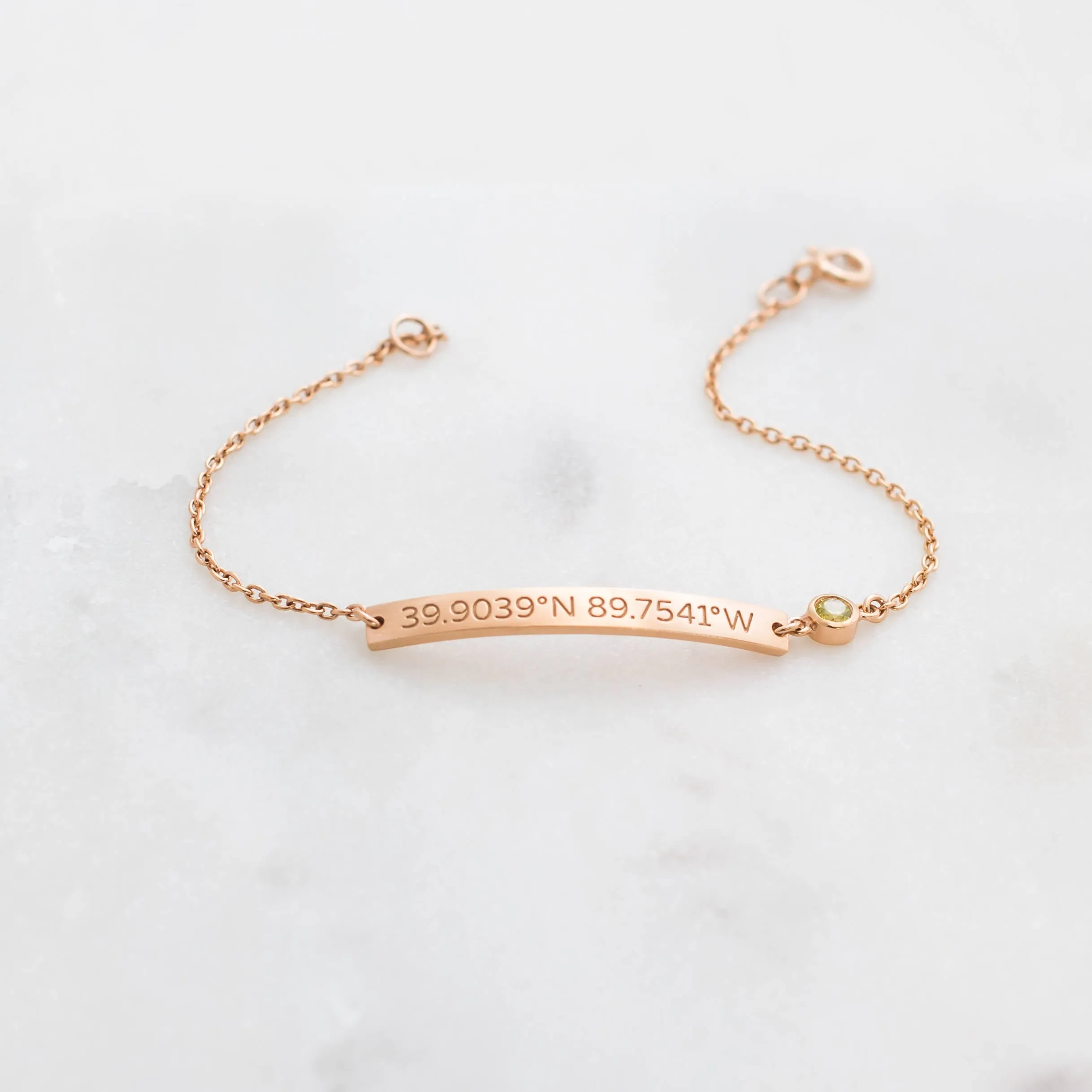 Thin Coordinates Bar Bracelet