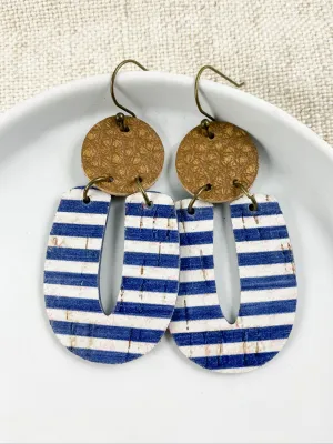 Timeless Stripes Earrings | Navy and White Stripe Jewelry