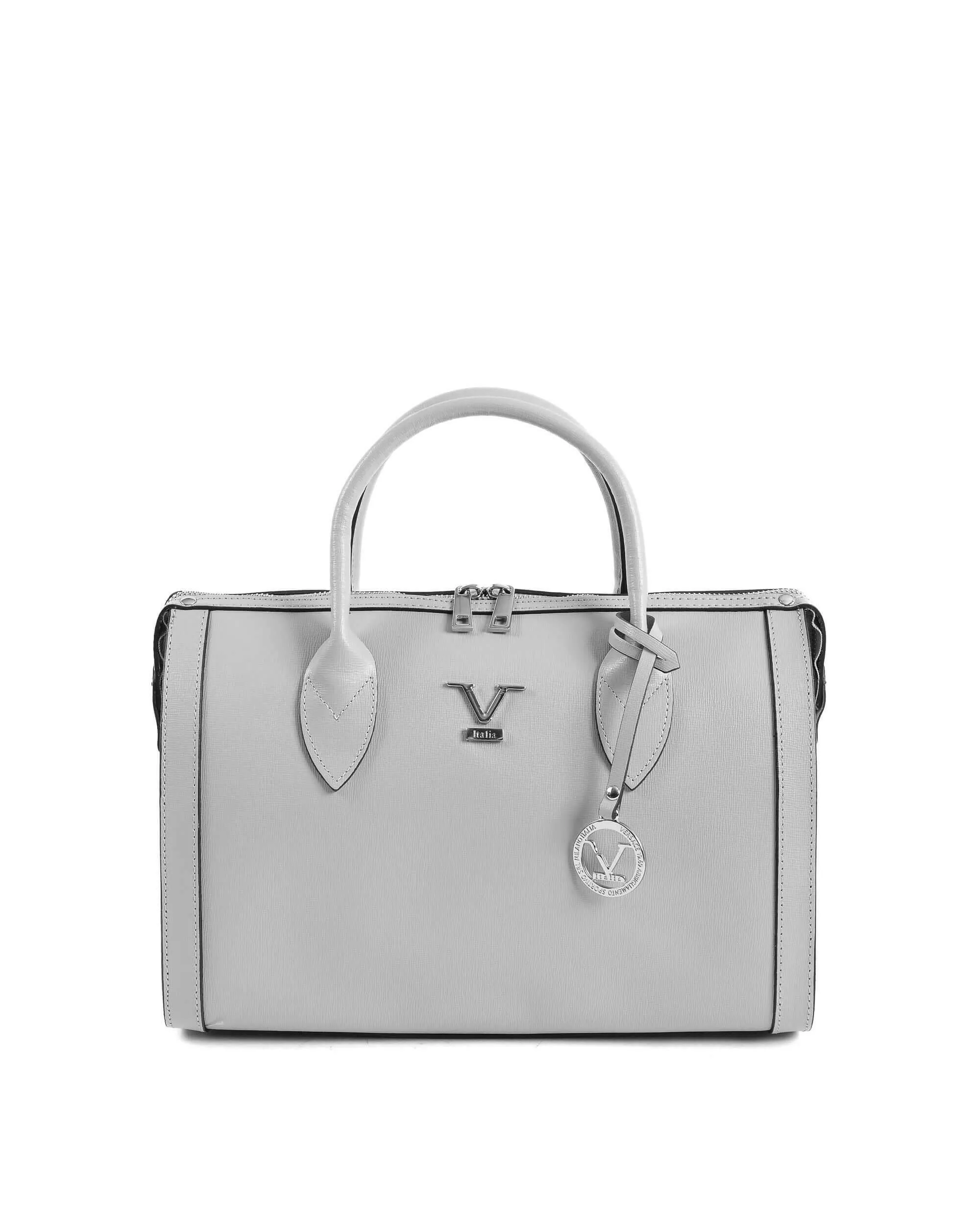 V Italia Womens Handbag Grey V014-S SAFFIANO GRIGIO