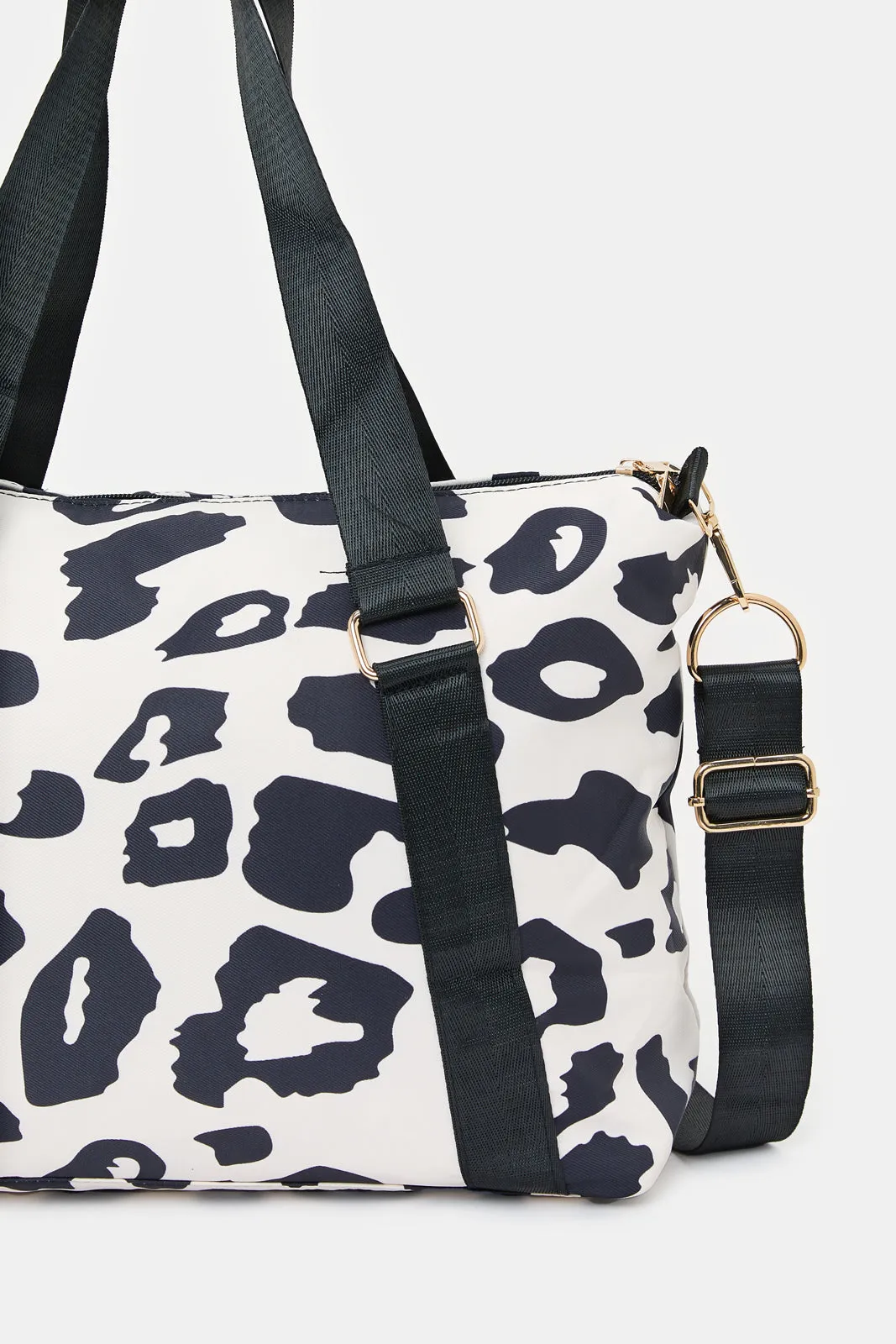 Women Black And White Hold All Bag