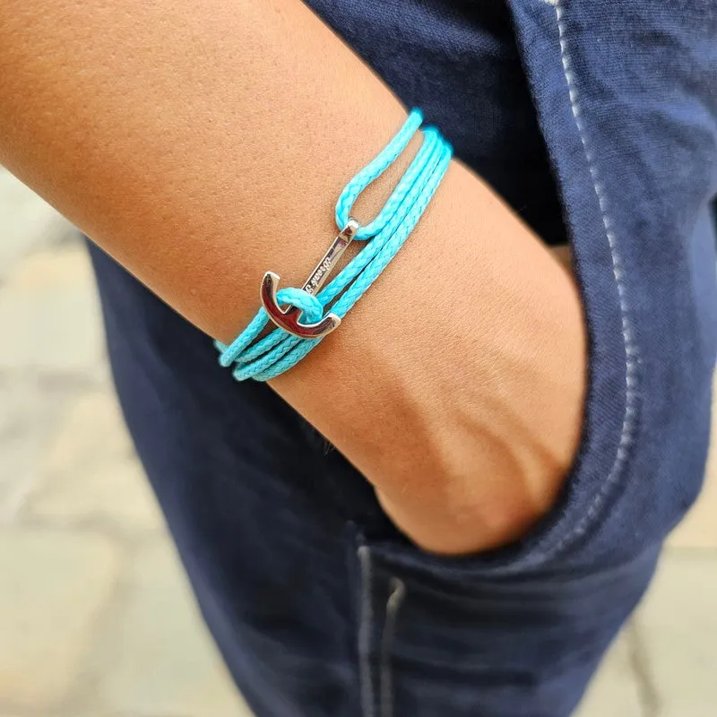 YACHT CLUB mini anchor bracelet turquoise